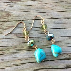 Pretty Faux Turquoise Dangling Earrings